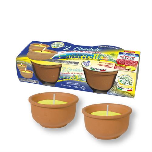 2 VASETTI TERRACOTTA CITRONELLA 9X5