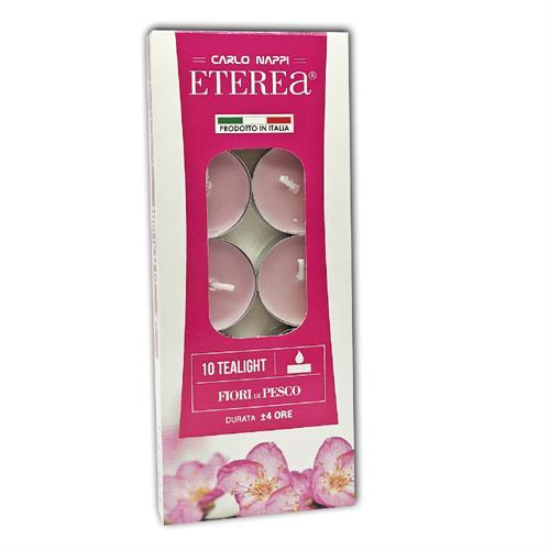 10 TEALIGHT PROFUMATI ETEREA 3,6X1,7 FIORI DI PESCO