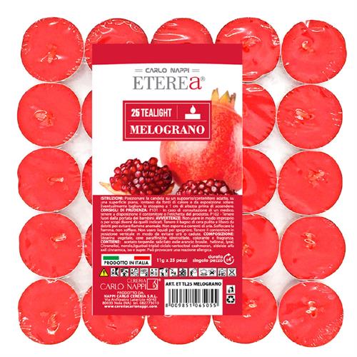 25 TEALIGHT PROFUMATI ETEREA 3,6X1,7 MELOGRANO